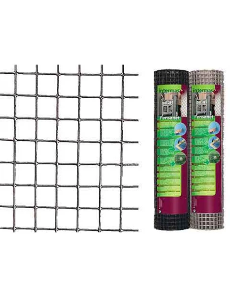 maille metallique soudee 'fensanet' plast 19. Carree plastifiee vert 1x5 m