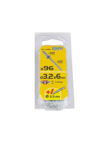 rivets aveugle 4x10 x 75 pcs acier/acier tete plate