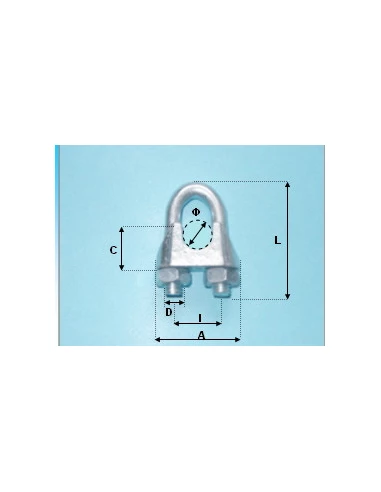 serre cable a etrier din 741 diam.6mm galva