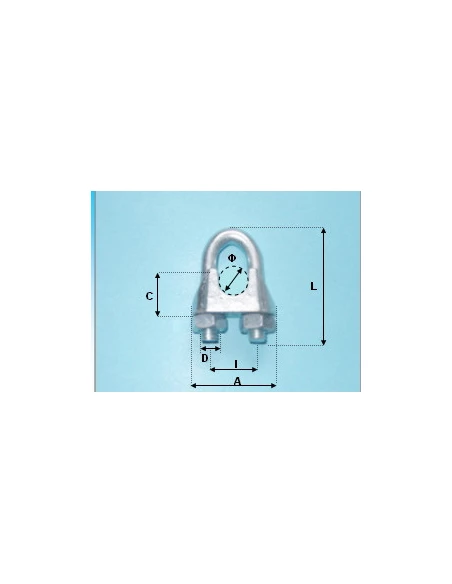 serre cable a etrier din 741 diam.6mm galva