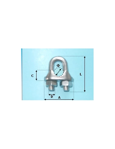 serre cable a etrier inox 316 diam.6mm