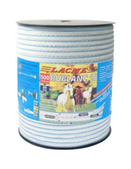 ruban rublanc rb 20-500, larg. 2cm, 2 cond.Cuivre Ø 0,25mm, 4 inox ø0.25 chevaux