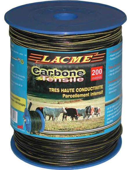 fil carbone tensible 200, 1 cuivre § 0,25mm, 2 inox § 0,25mm