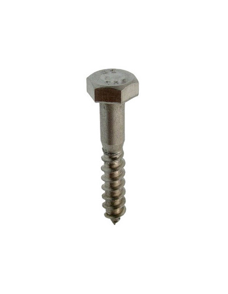 Tirefond á bois tête hexagonale qualité inox 8x60 boite de 100 - ACTON