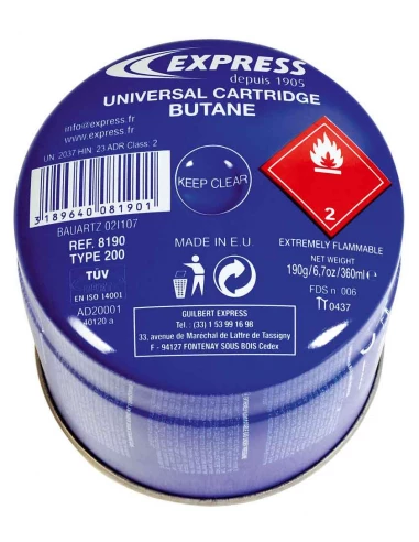 cartouche 190g type 200 butane propane pour lampes 'multiusages' ref.8800- 8900