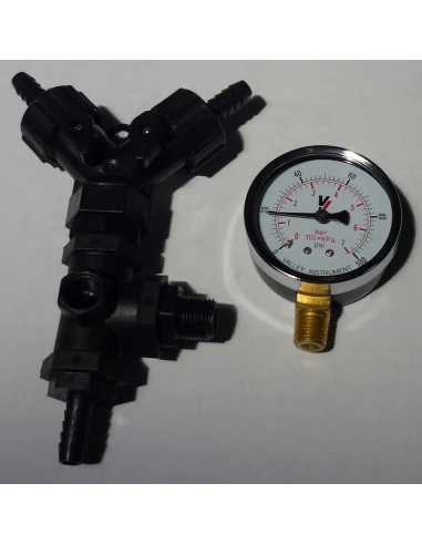 kit distribution 2 voies + mano pour pulverisateur comet