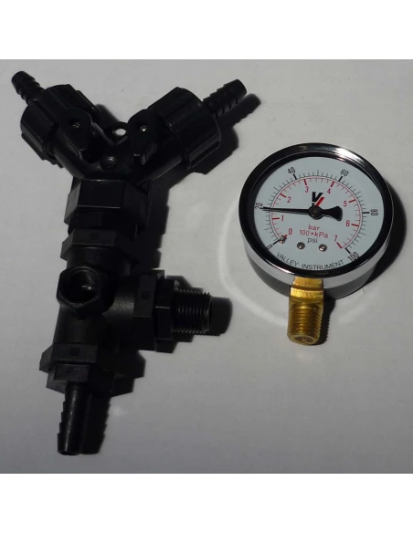 kit distribution 2 voies + mano pour pulverisateur comet