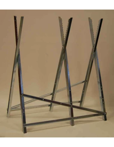 Chevalet de tronçonnage en métal 3 tréteaux L: 76cm L: 76cm H:77cm ( CT300 )