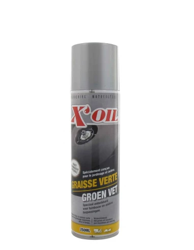 Aérosol X'OIL graisse verte au zinc conçue pour le jardinage. Bombe de 250ml