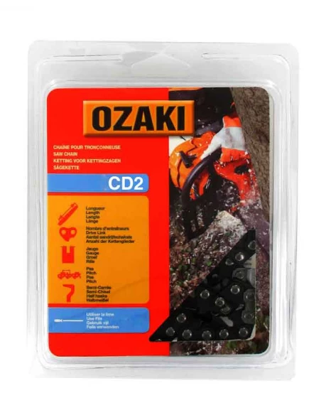 Chaîne de tronçonneuse OZAKI sous coque semi carrée: 3/8'' LP 050 (1,3mm) 45 entraîneurs ( E45 )