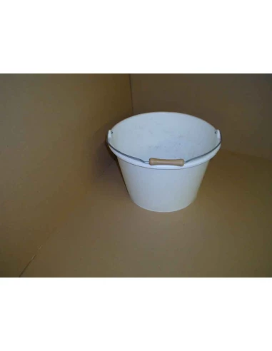 seau évasé 16l alimentaire poignée blanc
