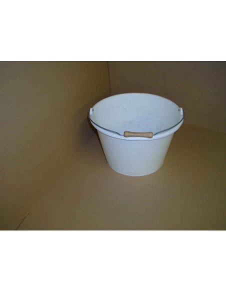 seau évasé 16l alimentaire poignée blanc
