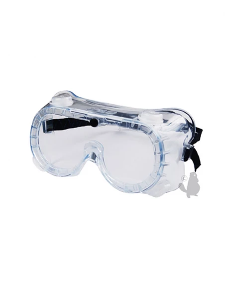 Lunettes de protection avec sangle et aérateurs anti-poussière. Norme EN166 3 B.