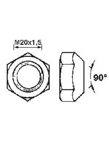 ecrou conique mb20 pour dent de fourche - activ' - coque de 2 pieces