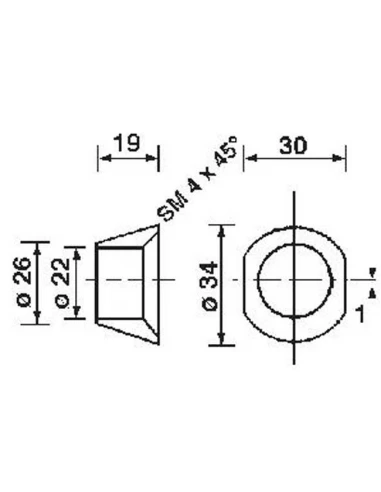 bague de centrage pour dent de fourche - activ' - coque de 4 pieces