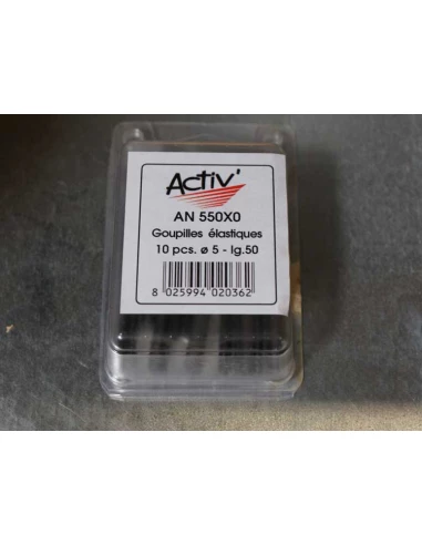 goupille elastique (mecanindus) ø5mm l.50 - activ' - coque de 10 pieces