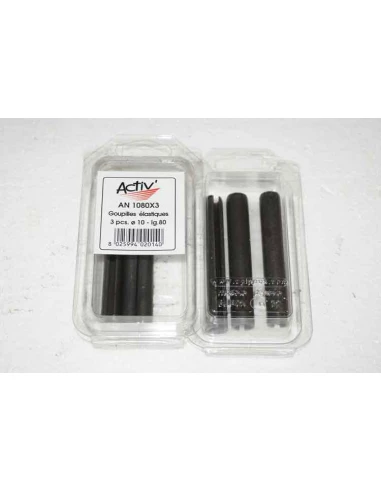 goupille elastique (mecanindus) ø10mm l.80 - activ' - coque de 3 pieces