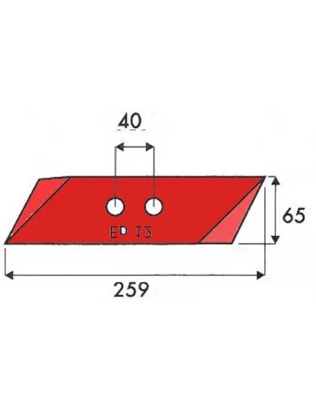 pointe - gauche - kverneland - adapt - 063090 - reversible - 12mm
