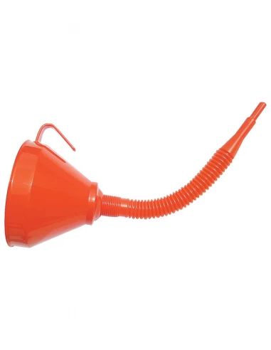 entonnoir plastique ø160 orange avec tube flexible 30cm bec rigide