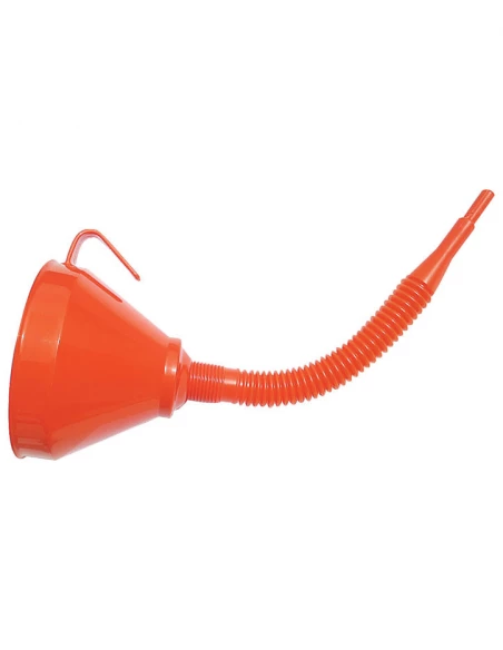 entonnoir plastique ø160 orange avec tube flexible 30cm bec rigide