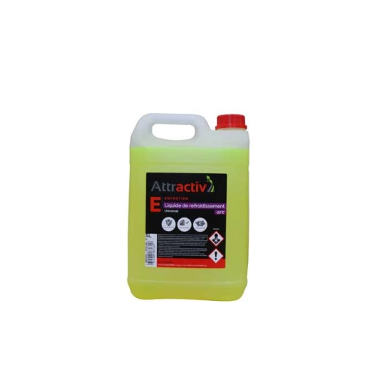 Liquide de refroidissement -25° universel (jaune fluo) - bidon de 5l attractiv