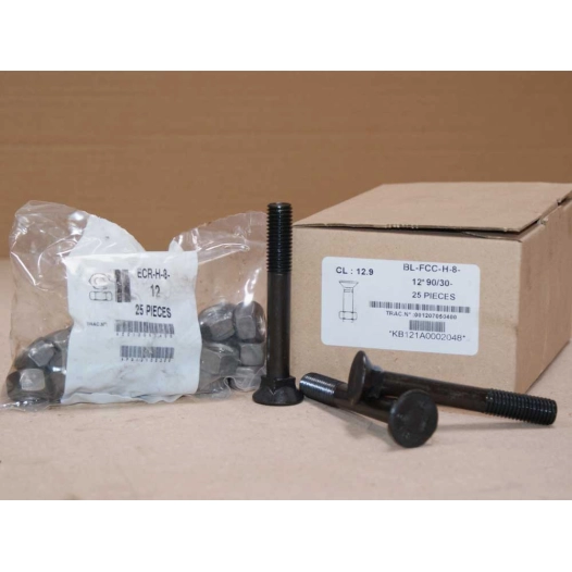 boulon tfcc cl12.9 hu ecrou 8 12*90 boite de 25 - (tfcc1290129)