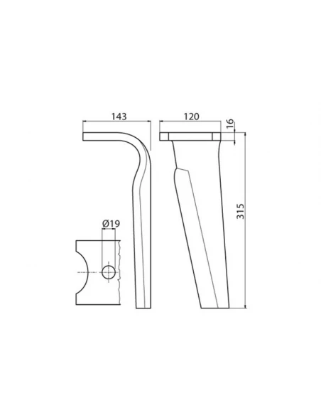 dent herse - gauche - kuhn - adapt - k2500090