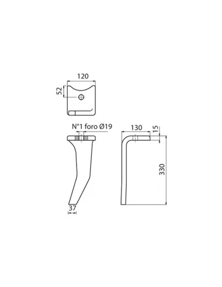 dent herse - gauche - amazone - adapt - 967496 / 6575300 - cultimix