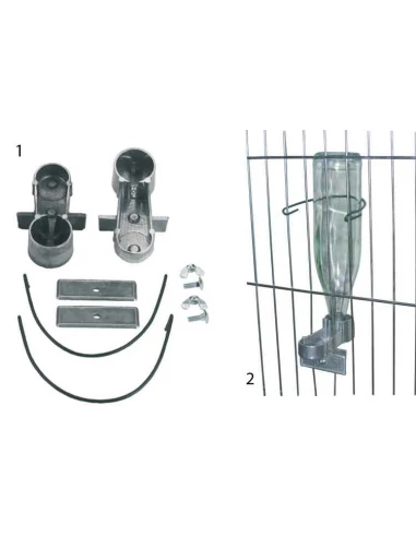 abreuvoir sabot porte bouteille pour lapins en alu - lot de 2