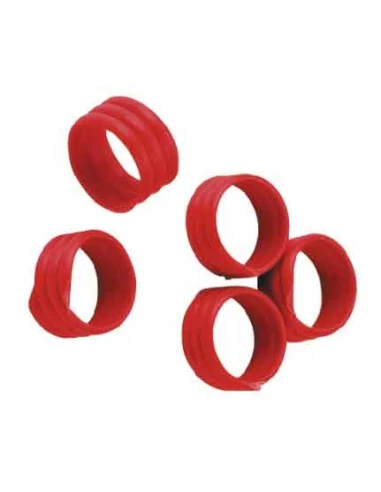 bague d'identification volailles 16mm rouge - lot de 20 pièces