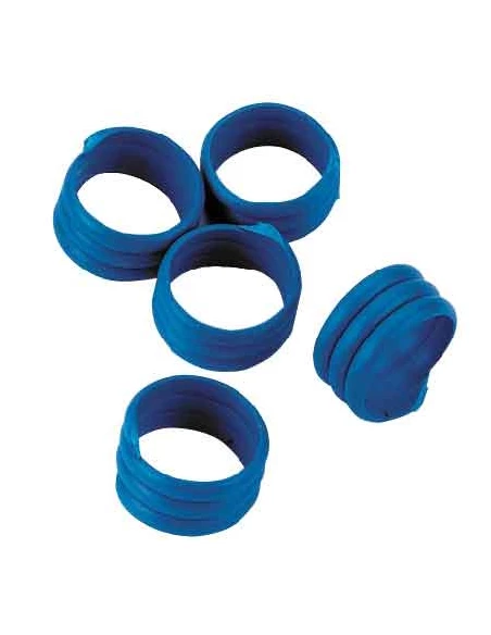 bague d'identification volailles 16mm bleu - lot de 20 pièces