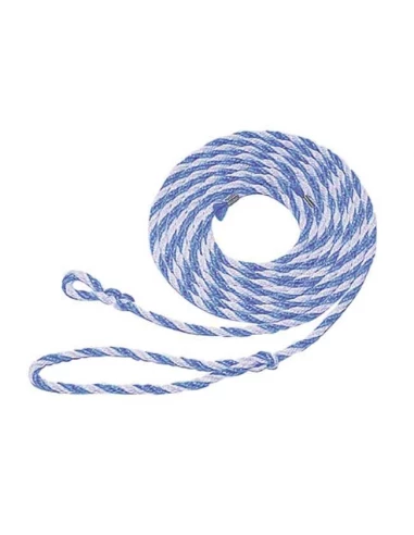 lot 5 longes transport bétail 3,2mpp gde boucle bleu/blanc sisal