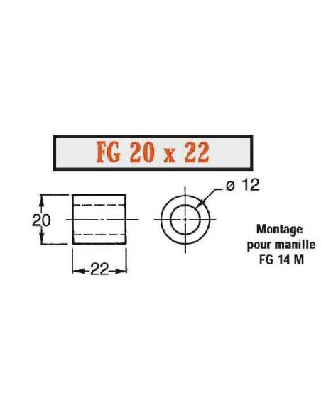 entretoise fg 20 x 22 - lot de 50