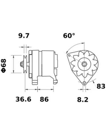 alternateur ia0301 john deere ford renault perkins massey 14v 55a