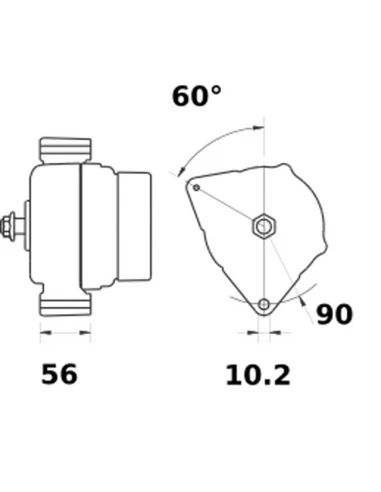 alternateur ia1057 claas (jaguar) fendt (vario - favorit)john deere 14v 150a