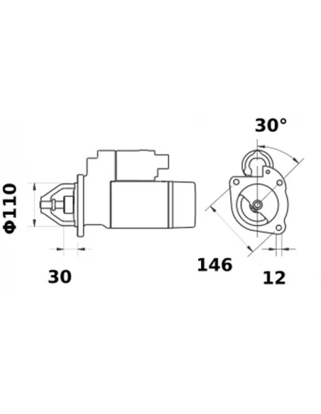 demarreur is0532 fiat sofim 12v 2,7kw -