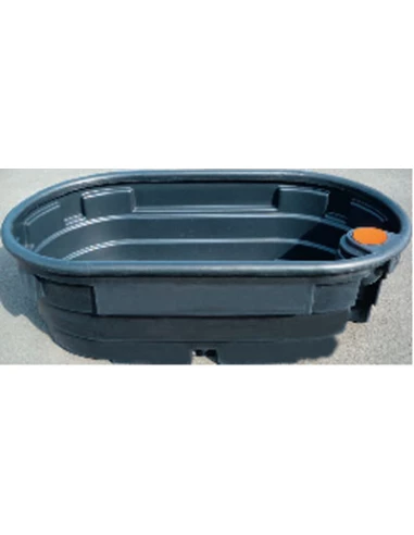 bac de paturage ovoide vert 550l a boitier flotteur 1500x1050mm