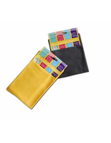 lavette chamoisine performance microvelours 30x30cm grise- sachet de 10