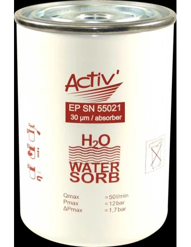 filtre a carburants activ' absorbant l'eau - capacite d'absorbtion : 130ml