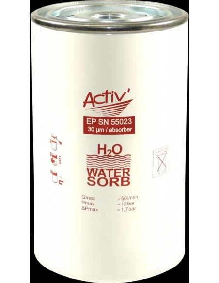 filtre a carburants activ' absorbant l'eau - capacite d'absorbtion : 540ml