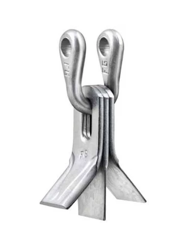 trident:1 manille carree ecart49 ø14mm+2 couteaux y ep5mm+1 couteau plat -