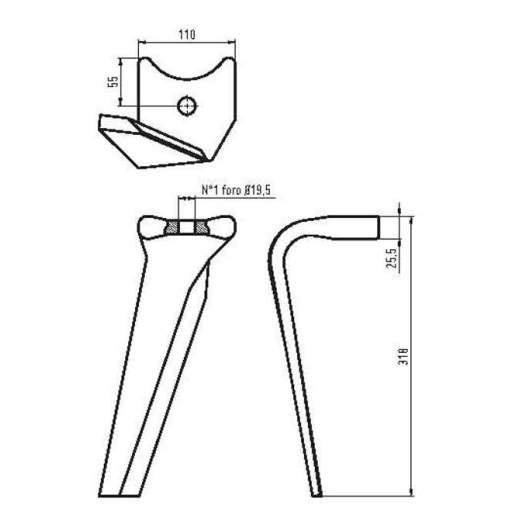 dent herse - droite - kuhn - adapt - 52596410