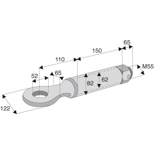 anneau tournant à souder oeil diamètre 52 (25 tonnes)