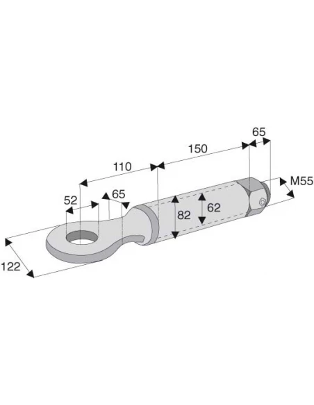 anneau tournant à souder oeil diamètre 52 (25 tonnes)