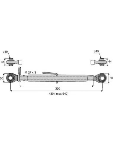 barre de poussée rotule et rotule cat 1