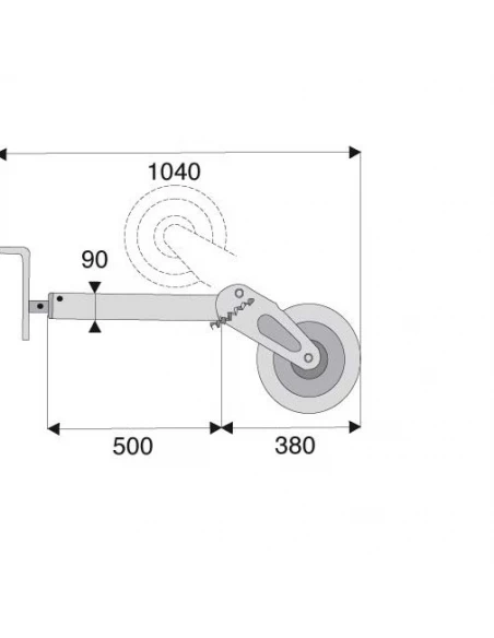 béquille à roue escamotable