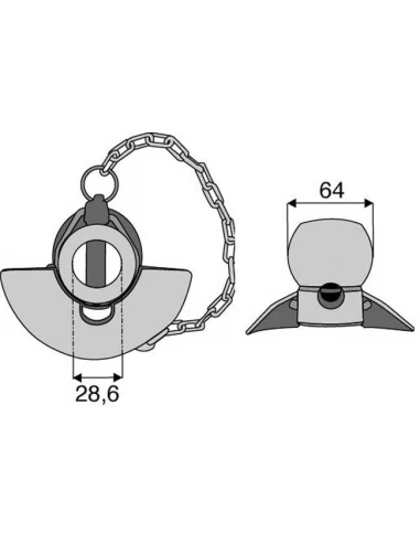 rotule à cône pour bras inférieurs cat 3/2