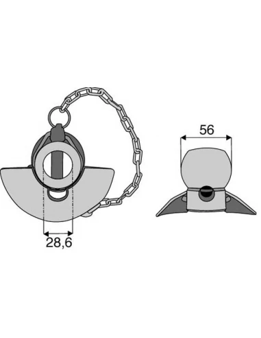 rotule à cône pour bras inférieurs cat 2