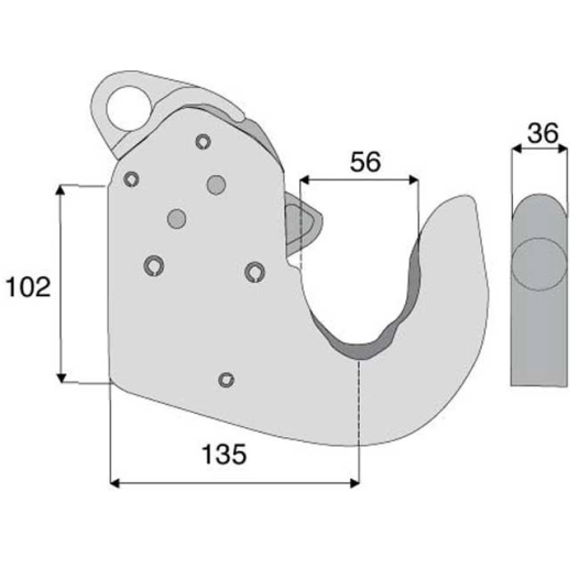 crochet de bras inférieur cat 2 type cbm