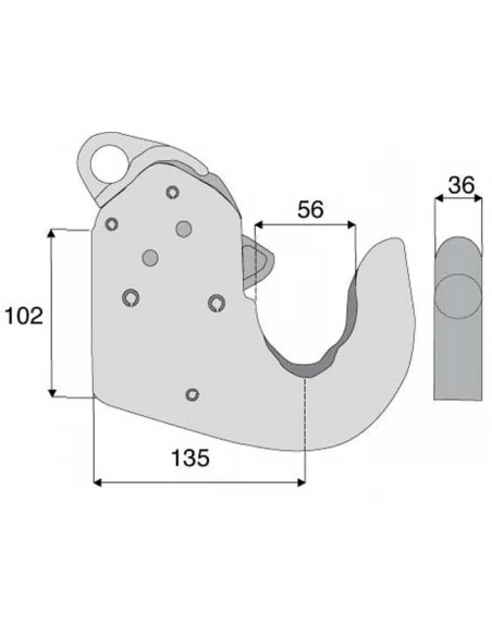 crochet de bras inférieur cat 2 type cbm